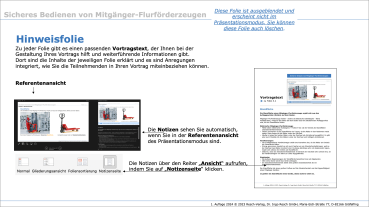 Lehrsystem: Sicheres Bedienen von Mitgänger-Flurförderzeugen